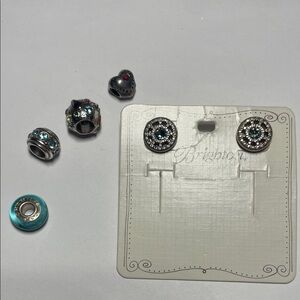 Brighton stud earrings and Silver and Blue Charm Set from Brighton and Camilla